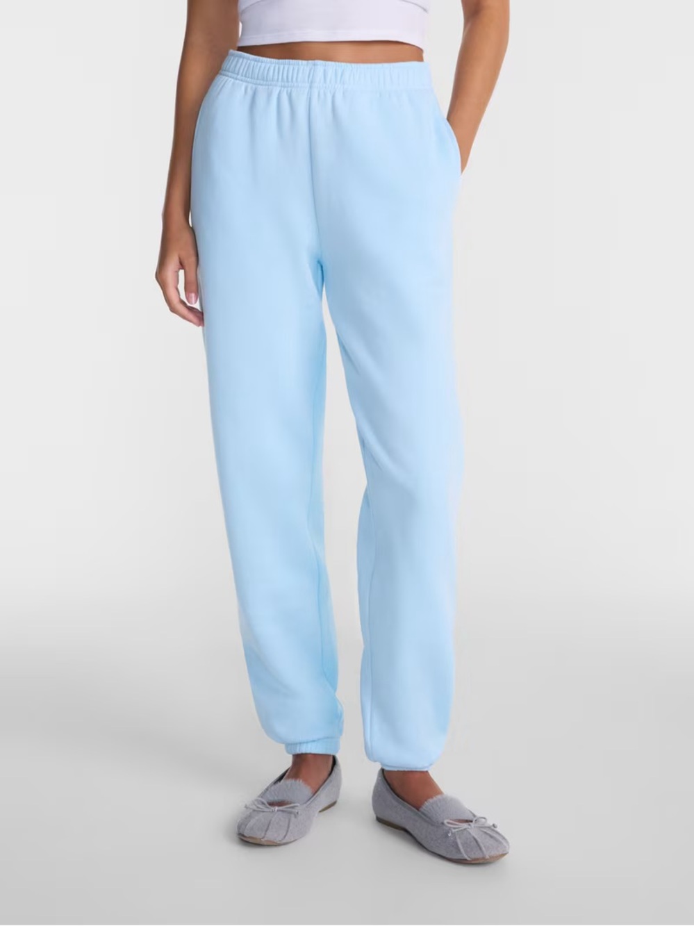 No Boundaries Women’s Soft Star Light Blue Fleece Joggers NWT medium short